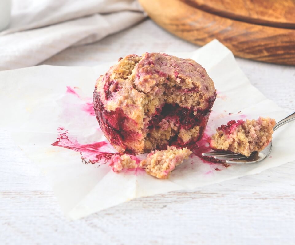 Raspberry muffins for a healthy lunch box