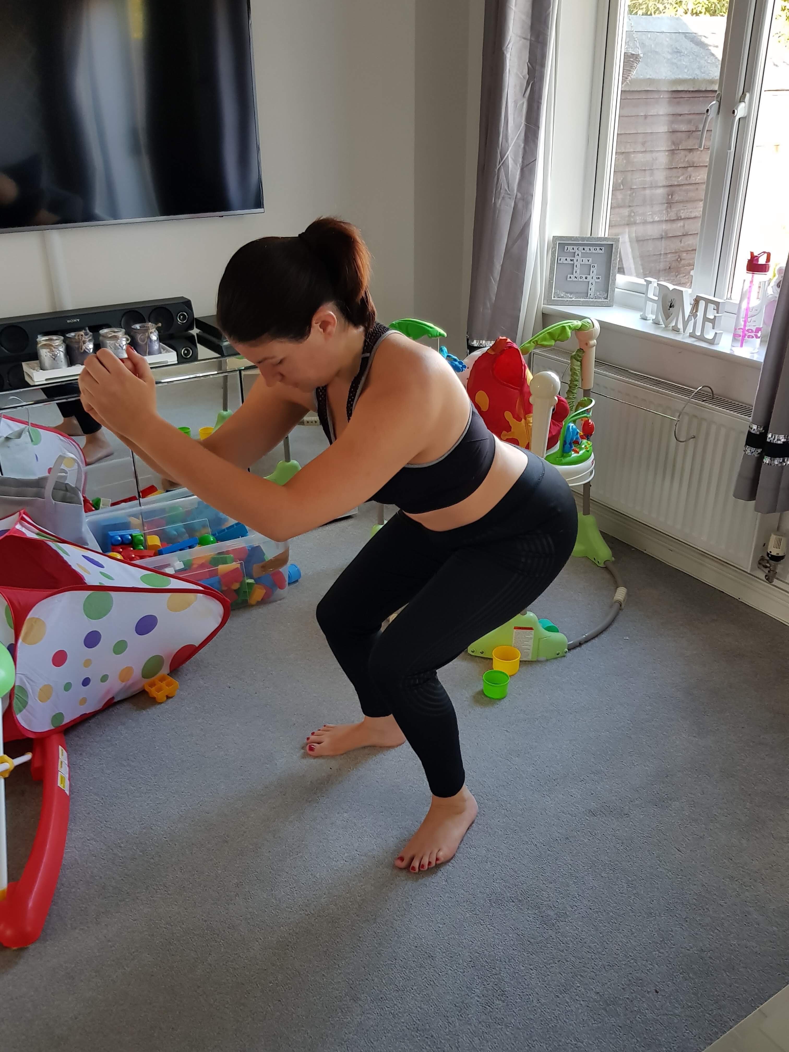 mum exercising at home