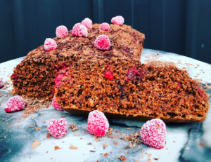 180 calorie raspberry and cocoa bread