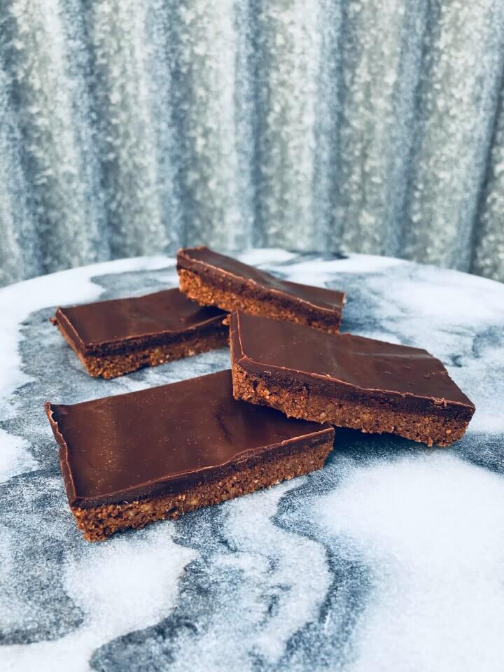 Raw double chocolate peppermint slice