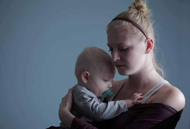 woman in postnatal depression