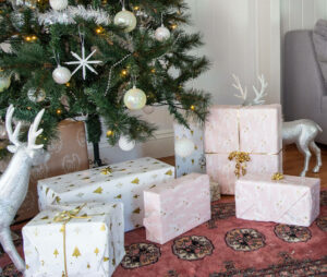 Christmas presents under tree