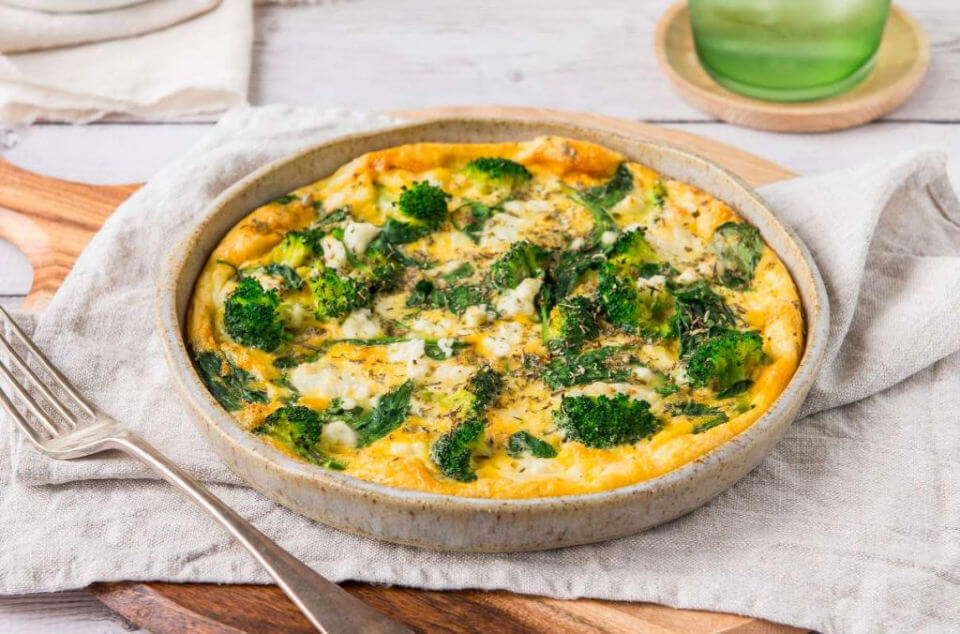 Broccoli, Spinach and Feta Frittata