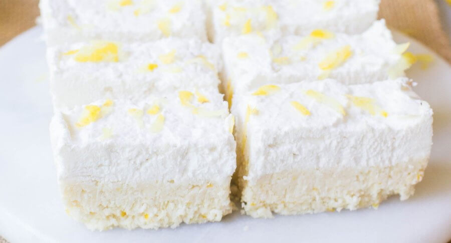 Tangy lemon and coconut slice