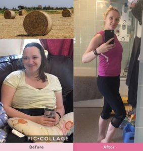 Laura-Linklater-56lb-weight-loss-comparison-hay-bale